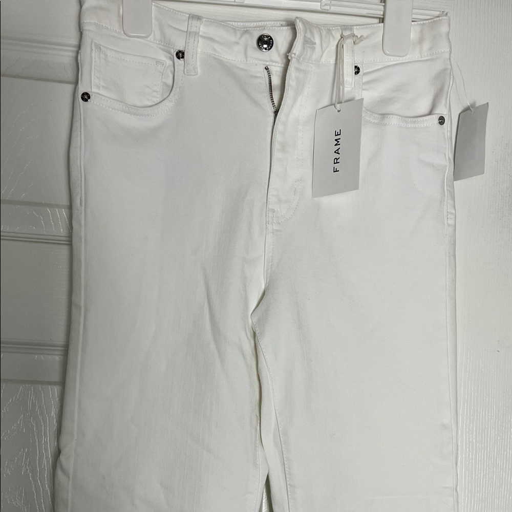 FRAME White Bootcut Jeans NWT | Designer Denim | Read (Stain)